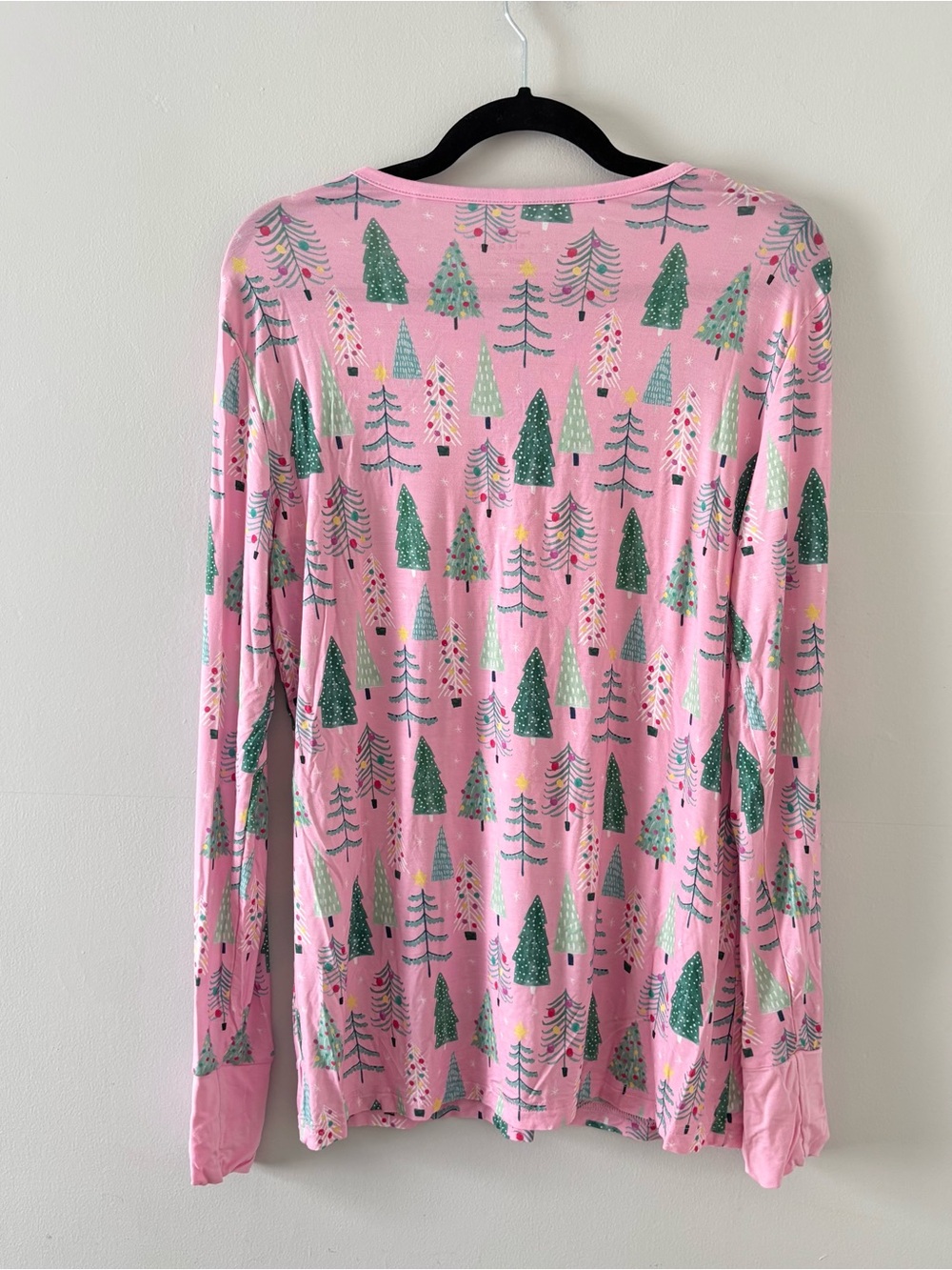 Little Sleepies Women’s Pink Twinkling Trees Bamboo Pajama Top Christmas - Picture 4 of 4